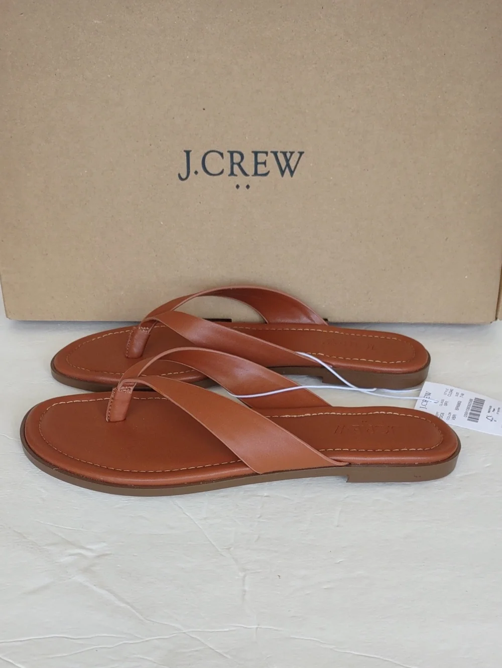 BRAND NEW J. Crew Tan Leathe (SYNTHETIC) THONG SANDAL